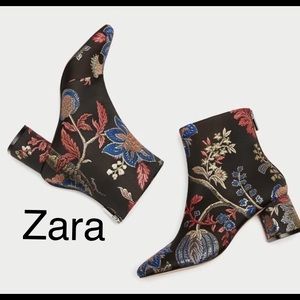 Zara Embroidered ankle boots